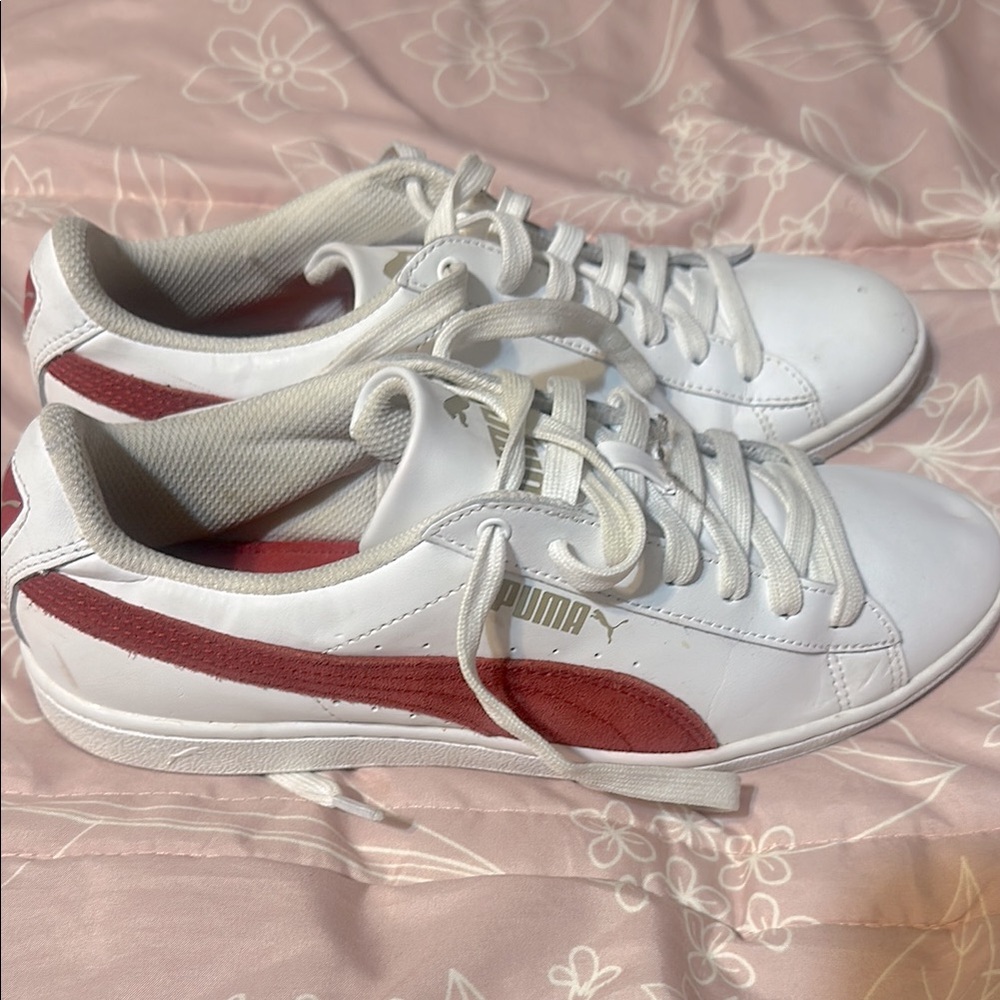 Puma White and Red Sneakers